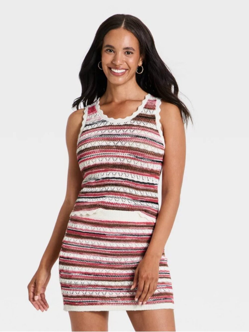 Women's Striped Sleeveless Scoop Neck Pullover Sweater - Universal Thread Multic